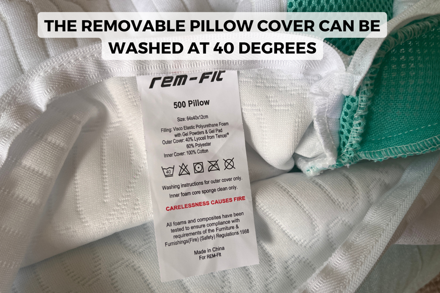 washing instructions of rem-fit 500 pillow